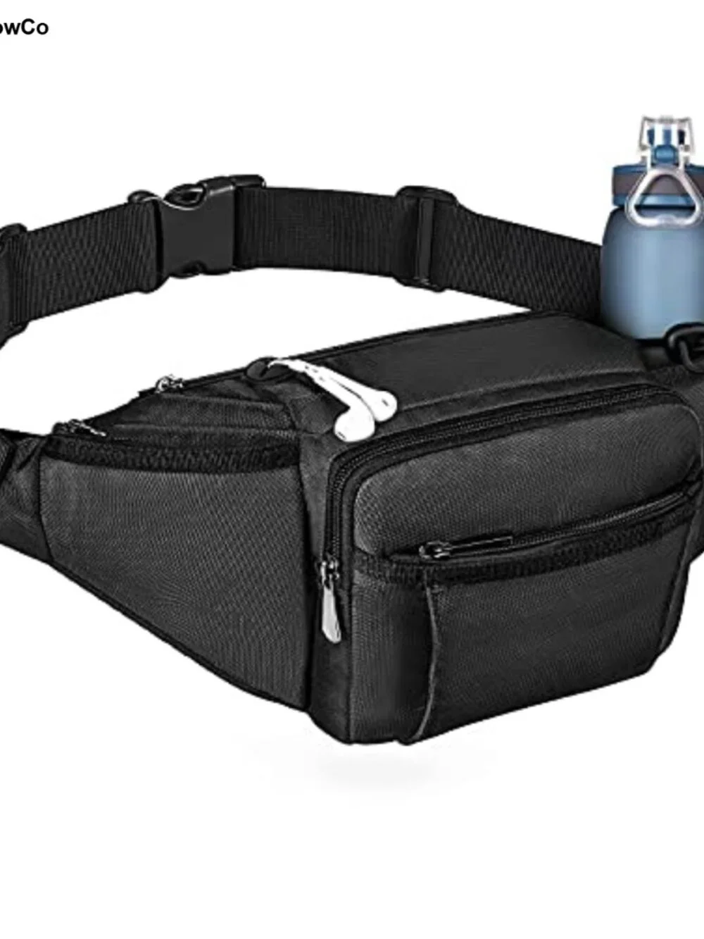 Hiking Fanny Pack with Retractable Water Bottle Holder, Adjustable Waist Strap